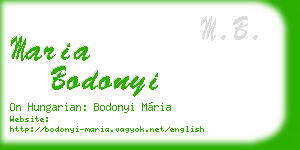 maria bodonyi business card